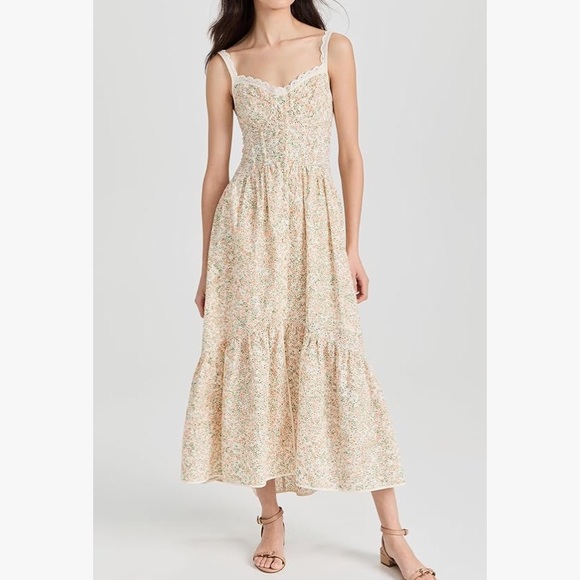Astr Dresses & Skirts - ASTR NWOT Yamila Corset Floral Midi Dress Green Size Small S Romantic Feminine